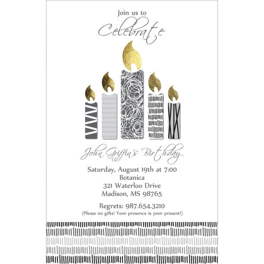Contemporary Candles Invitations